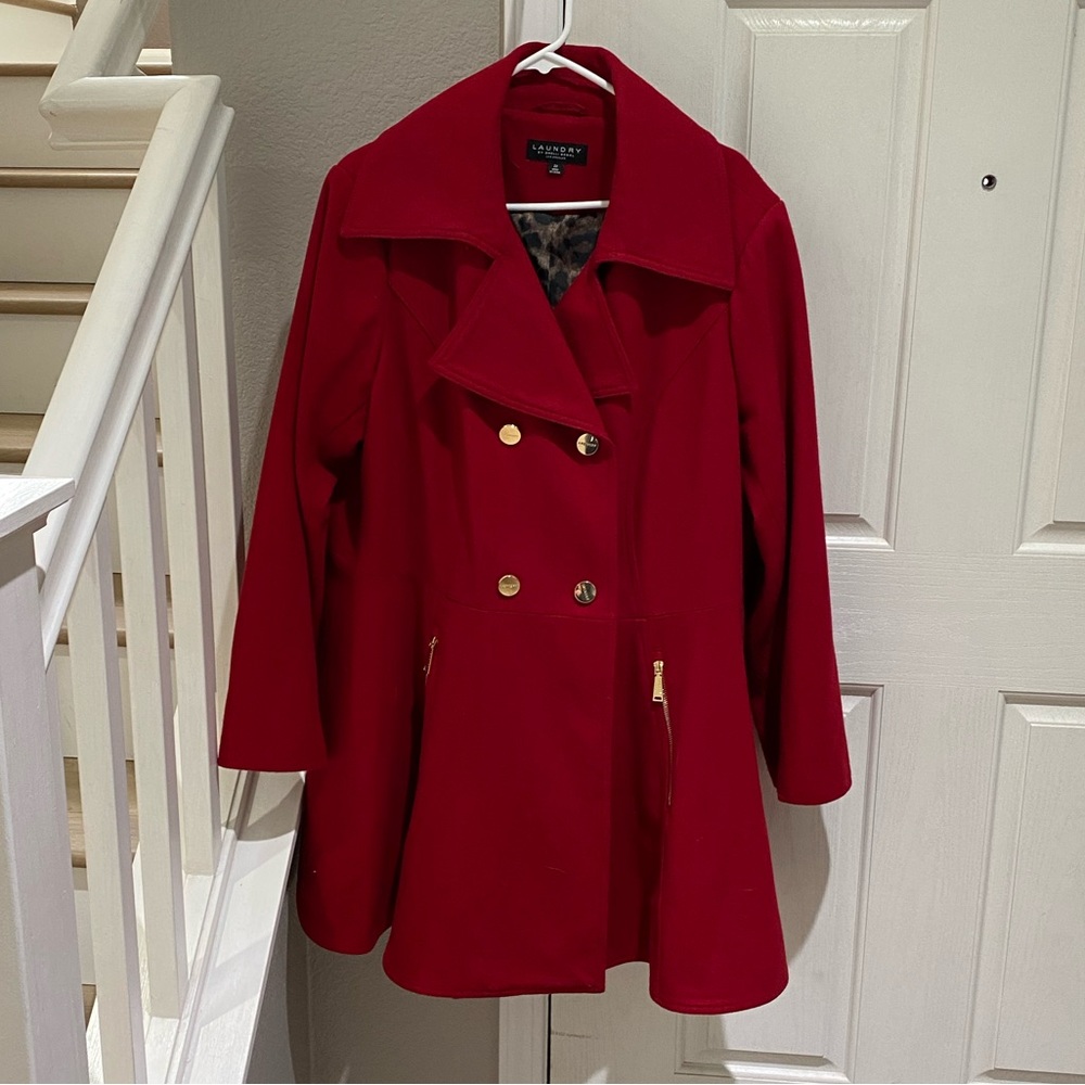 Fit and Flair Red Peacoat